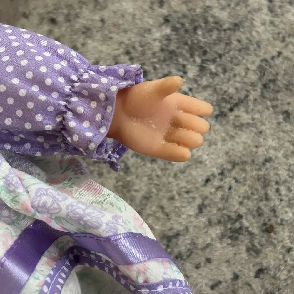 Vintage Simba My Love 90’s Baby Doll Open Close Eyes Blonde Purple Floral READ